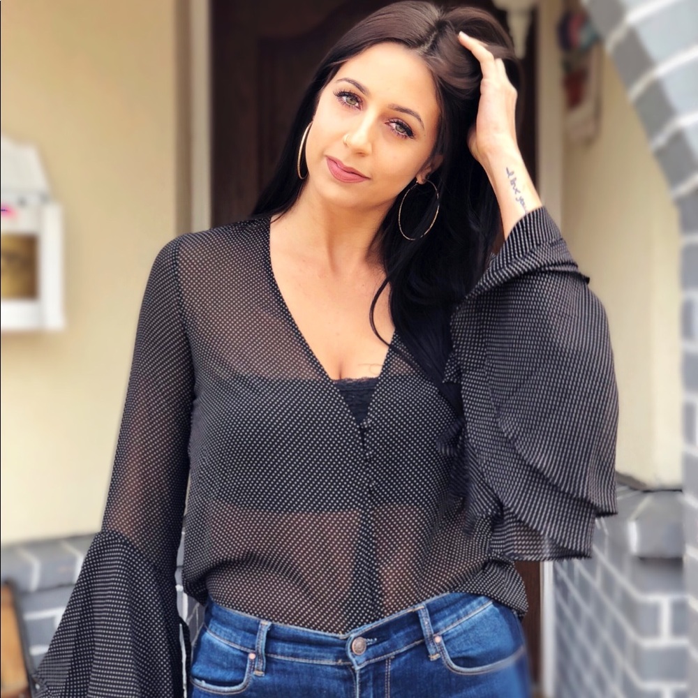 See Through Blouse with Fun Sleeve Detail